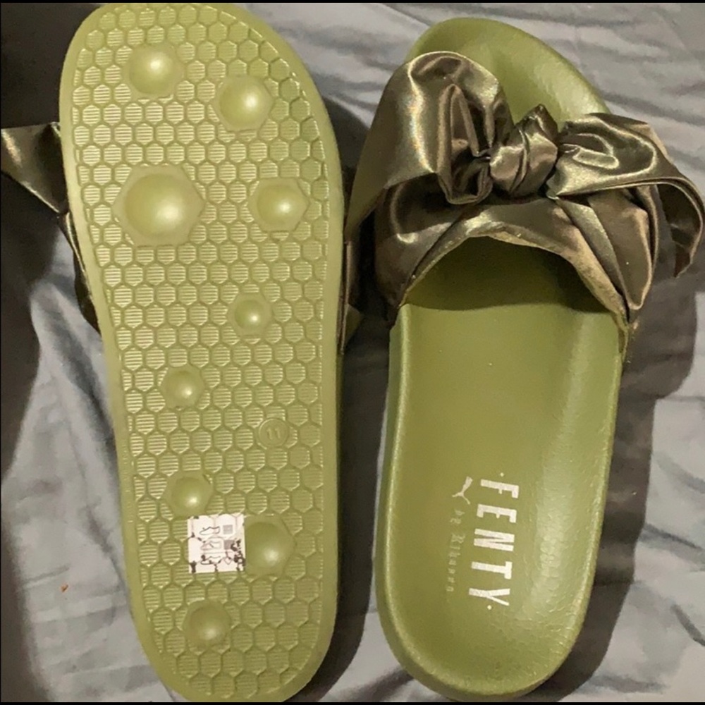 Olive Green Fenty Slides